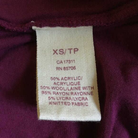 Flamenco Pink Wool Mock Neck Ruched + Drape Wrap Sweater - XS - Picture 11 of 16